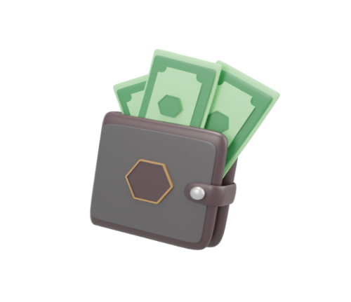 Wallet with cash