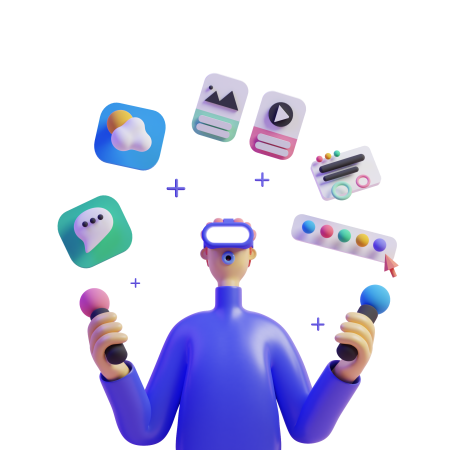 A 3d illustration of a man holding phone