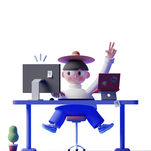 A 3d illustration of a man holding phone